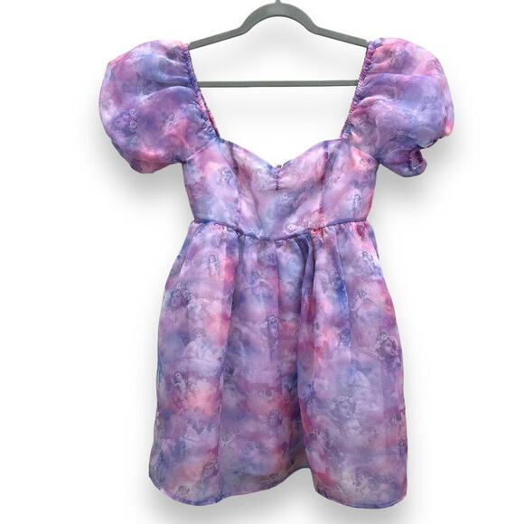 Dolls Kill Dress Womens Small Purple SheerCoquette Babydoll Fairy Romantic Y2K - Picture 1 of 13